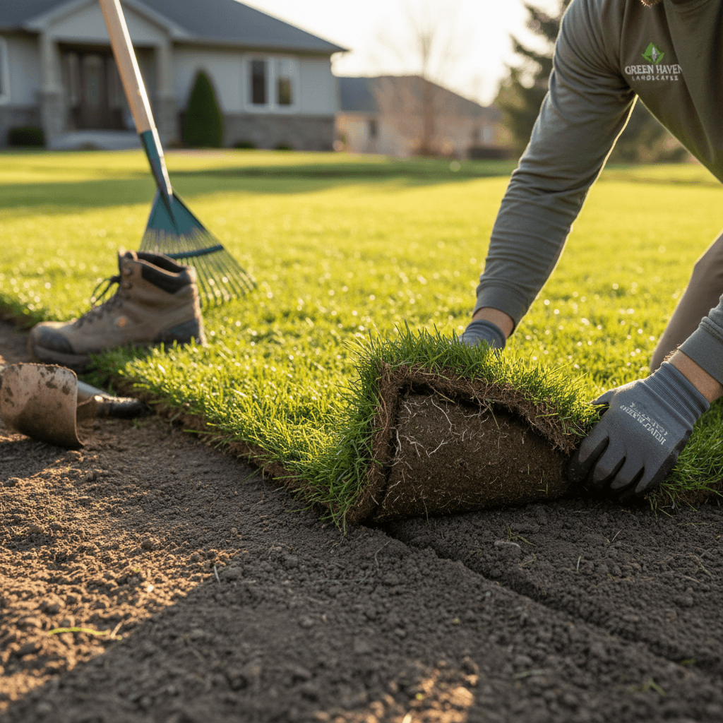 Lawn removal and soil preparation
